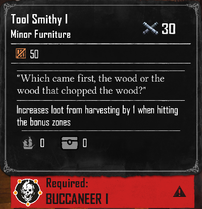 Tool Smithy I (Required:Buccaneer 1)